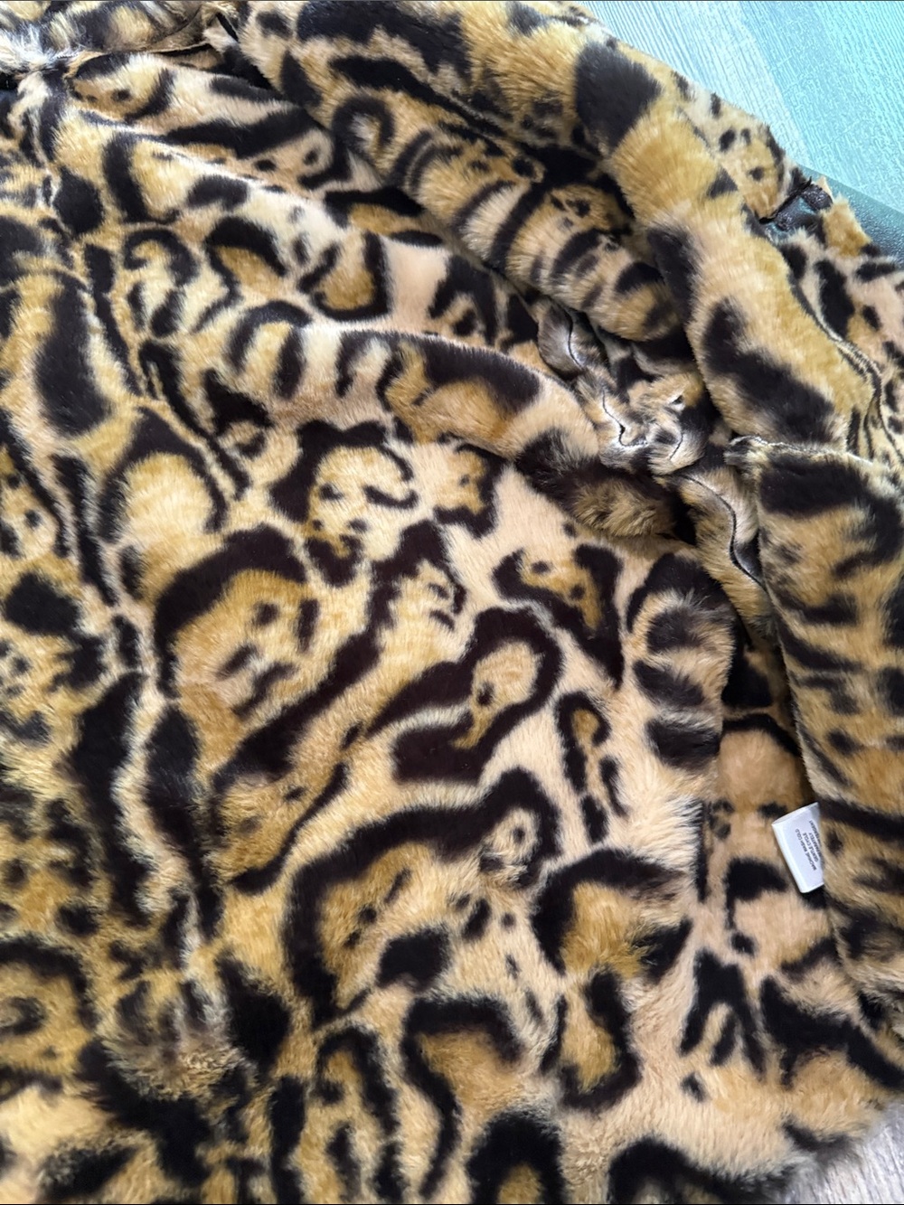Marc New York Leopard Faux Fur Leather Brown Hooded Jacket Women’s Size Small - Picture 8 of 15